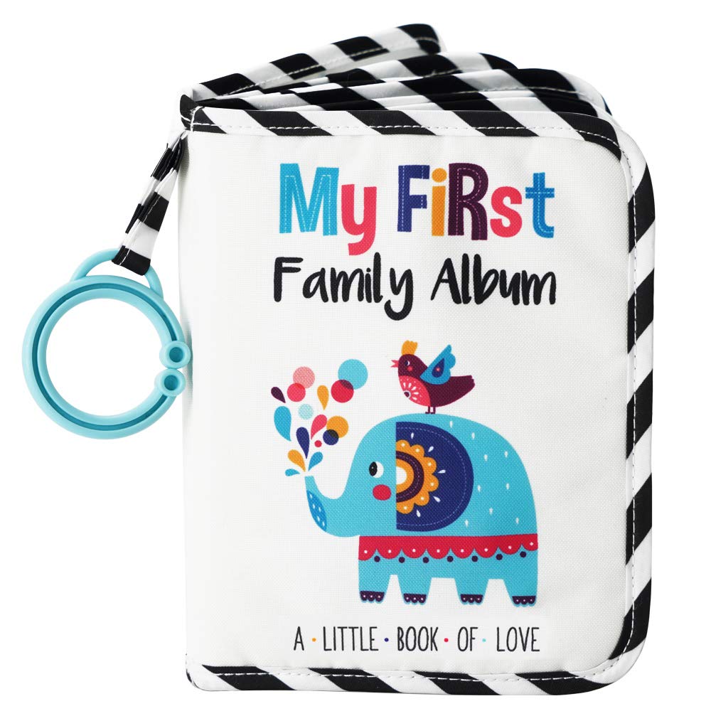 Urban Kiddy Baby's First Family Album cover in soft fabric for gentle newborn memories.