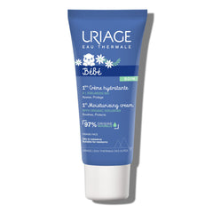 Uriage Baby Moisturizing Cream packaging shown for newborn skincare routine