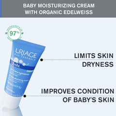 Cream being spread on baby's skin showing fast absorption