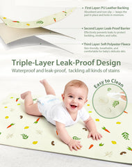 URMYWO changing pad with carrot-pattern design adds stylish, practical appeal.