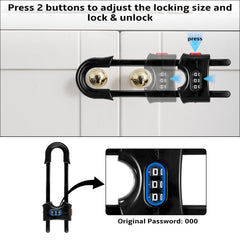 URYAZO dual-button lock closeup highlighting coded safety mechanism.