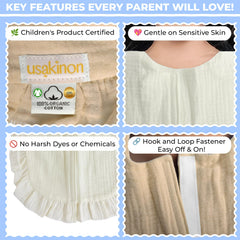 usakinon bib teething soft fabric provides gentle comfort for little mouths.