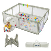 Usbettas foldable playpen being set up quickly for convenience.