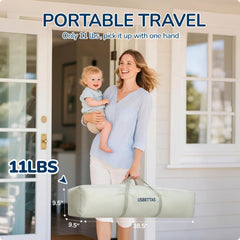 Usbettas foldable playpen sturdy base illustrates stable support for babies.