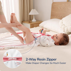 usbettas 2-way zipper enables quick diaper changes without undressing.