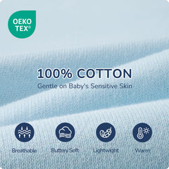 usbettas swaddle with 100 percent cotton fabric keeps baby cool and comfortable.