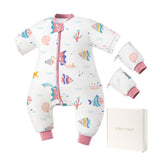usbettas Toddler Sleep Sack with Feet in 1.0 TOG keeps baby cozy overnight.