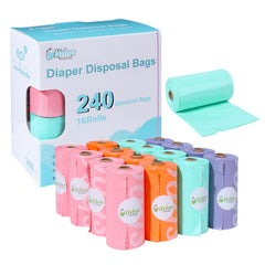 USBOO rainbow diaper bags in a box for easy diaper disposal