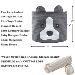 Ushang Pet 12-inch storage basket size for blankets and clothes