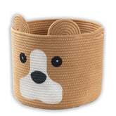 Ushang Pet medium dog woven basket with handle, ideal for toy storage and easy carrying.