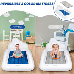 USHMA toddler air mattress with reversible colors for two mood options
