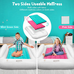 USHMA toddler travel bed grey side offers versatile color choice for home, hotel, or camping.
