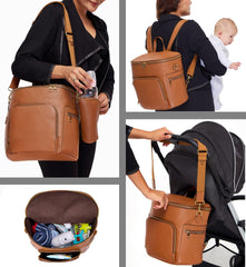 USRA diaper bag backpack straps view emphasizing comfortable all-day wear.