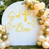 Usumz God Bless wall decal backdrop for baptism party decor