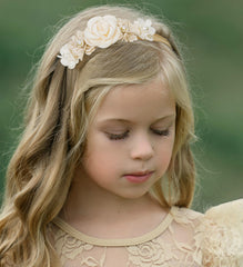 Utaly non-slip baby headband with flowers stays secure during wear
