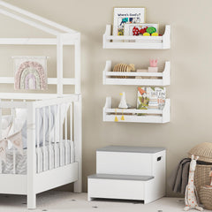 UTEX floating nursery book shelves set 3 assembly-friendly instructions aid quick setup