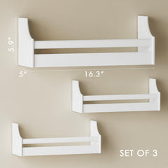 UTEX floating nursery book shelves set 3 close-up rail protects items safely