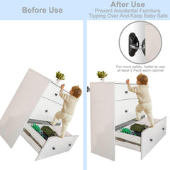 Utook stainless steel furniture anchor secures wardrobes against tipping.