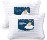 Utopia Bedding Toddler Pillow pack front view shows two soft pillows for cozy toddler sleep.