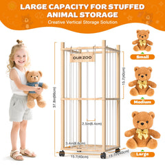 Uvellgift stuffed animal holder with brake wheels enables smooth, safe mobility.