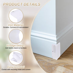 adhesive-backed corner guard installation shown, no drilling required.