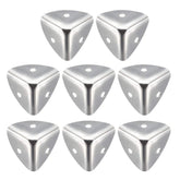 uxcell box corner protector in silver tone protects wooden table corners.