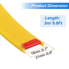 Uxcell edge banding yellow close-up shows thick TPE material for long-lasting cabinet corners.