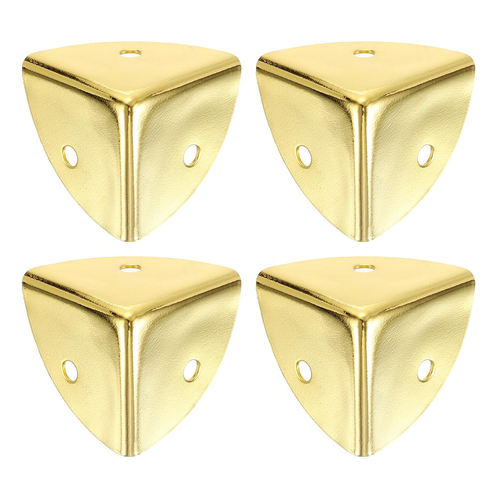 uxcell gold corner protector 25mm, durable metal edge guard for wooden boxes