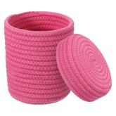 uxcell rose red cotton basket with lid for neat storage