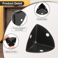 uxcell rounded metal corner protector with black finish on a cabinet