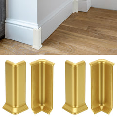 uxcell self-adhesive baseboard corner blocks inner corner close-up showing durable PVC protection