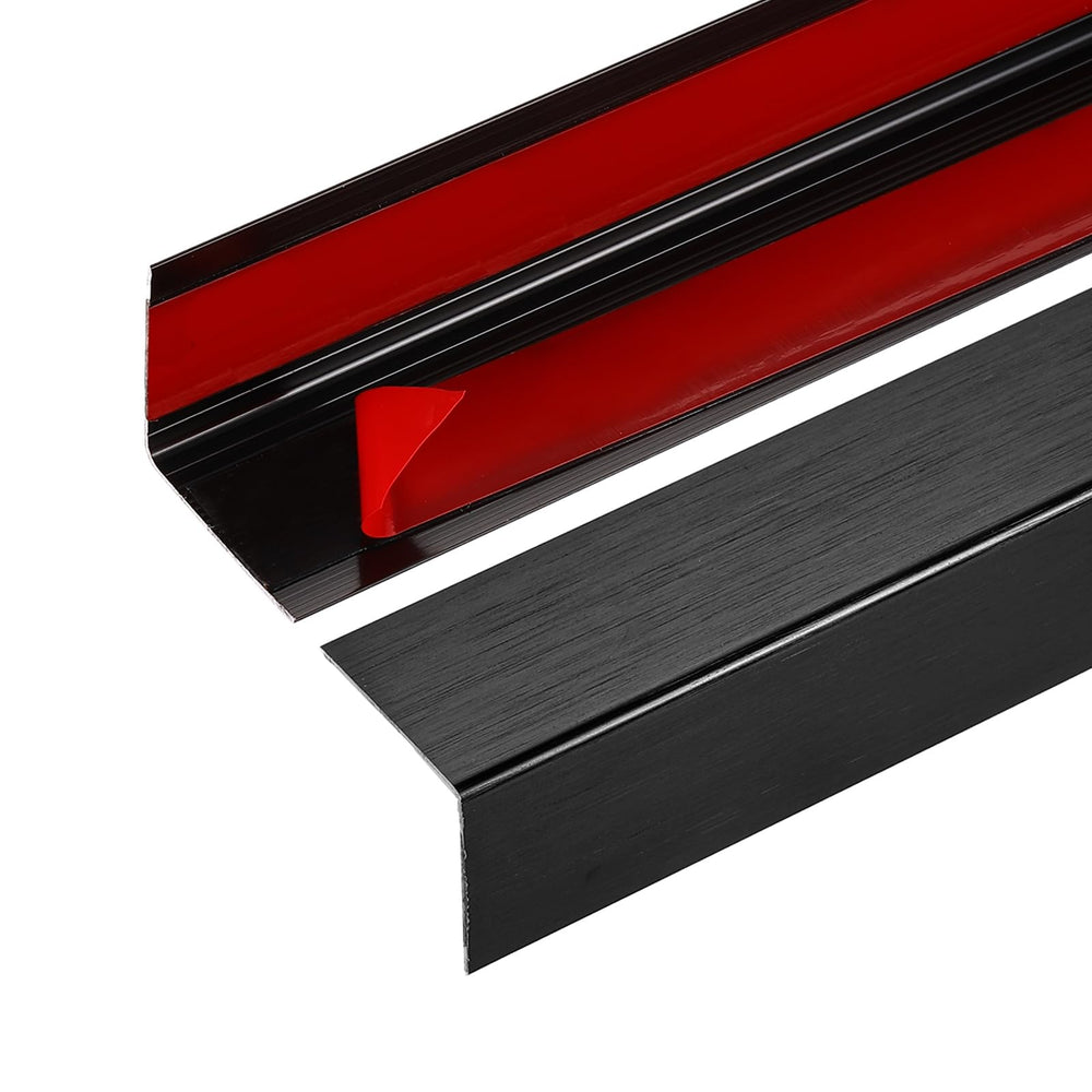 uxcell wall corner protector with brushed black finish guards walls from impact and scuffs.