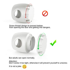 Uxoz door knob safety cover in use helps prevent toddler door access.