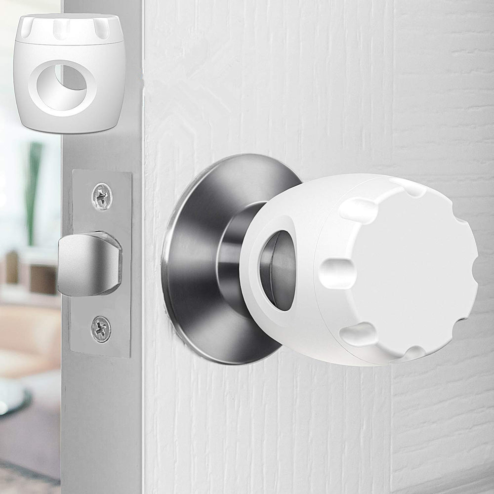Uxoz door knob safety cover in packaging shows reusable design for busy homes.