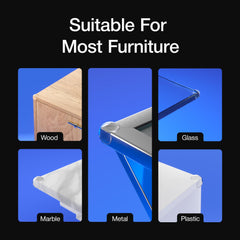 UXU curved edge safety bumpers provide invisible protection on furniture