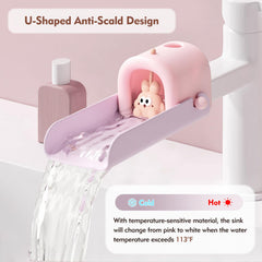 UYUOO faucet extender attached to faucet demonstrates dual-interface compatibility for most taps