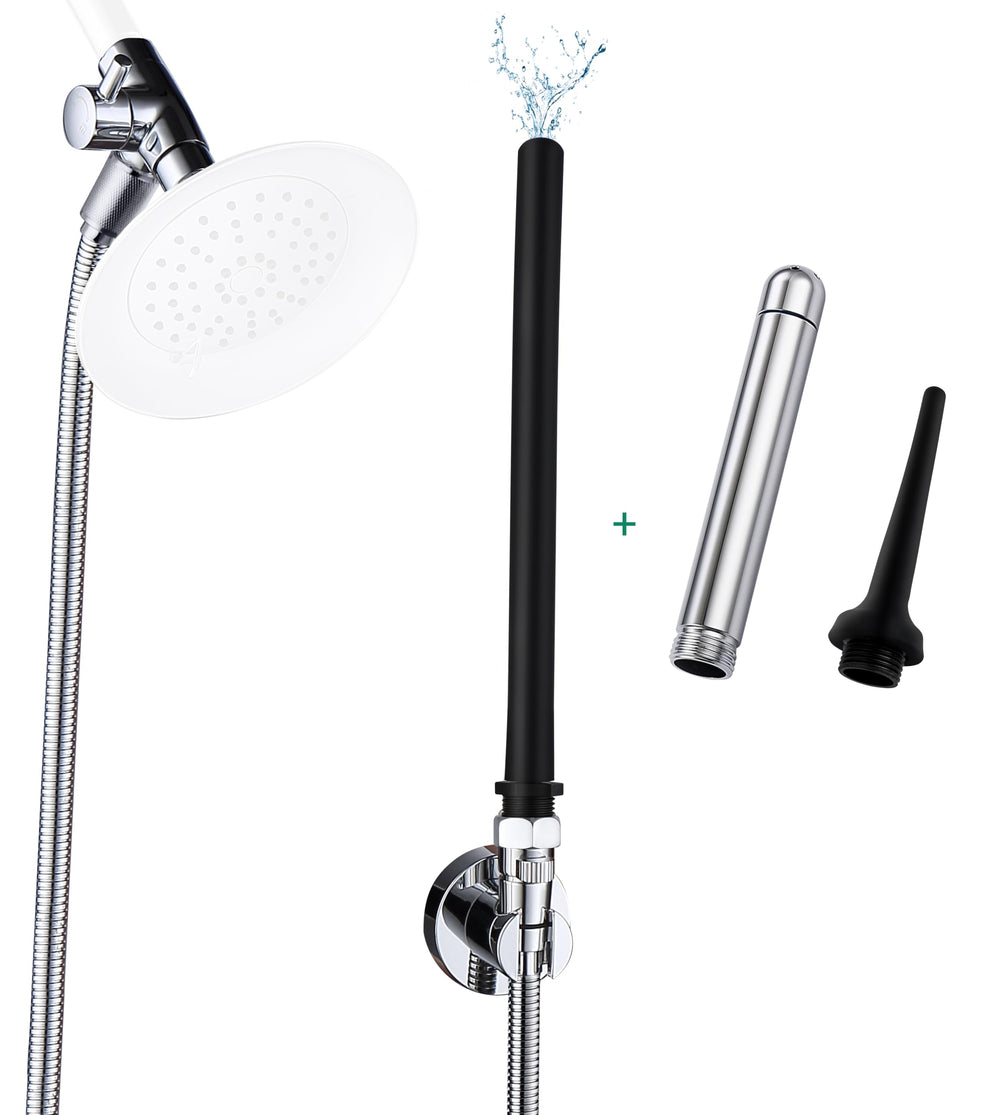 V-Frankness shower enema system with hose attachment offers flexible cleaning