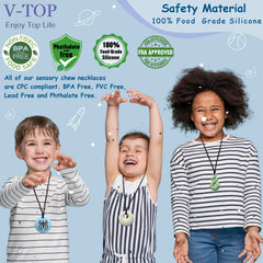 V-TOP chew necklace Shark Tooth shape for tactile chewing and stress relief.