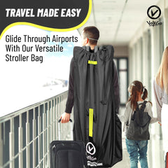 V VOLKGO water-resistant nylon exterior shields stroller during transit