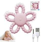 V7T7V7 vibrating teether with flower design aids gentle teething comfort
