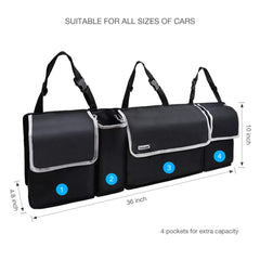 Vakeen Hanging Organizer with 4 pockets keeps items within reach in SUV.