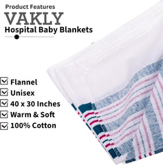 Vakly 100% cotton flannel close-up showing soft, breathable fabric for newborn comfort.