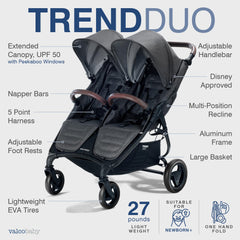 Valco Baby Trend Duo large extendable canopies shielding sun