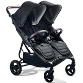 Valco Baby Trend Duo side-by-side stroller folded for easy transport