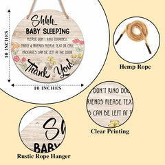 Valucise round wooden sign ideal for nursery decor with natural grain.