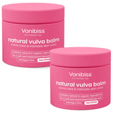 Vanibiss Natural Vulva Balm two-pack jars for gentle daily intimate skin hydration.