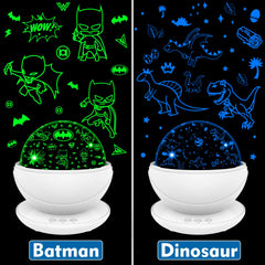 VANSHINIEER Dino theme film creates friendly nursery ambience.