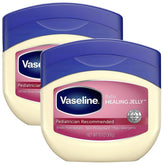 Vaseline Healing Jelly Baby two-pack shown on shelf for daily diaper rash care.