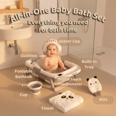 VASTIO 6-in-1 baby bath set with floating cushion for gentle support.