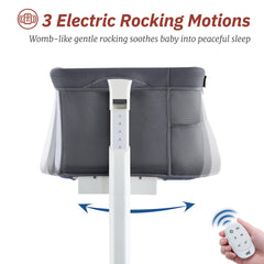 VaVaSoo rocking bassinet bedside convert to bed for convenient nighttime care.